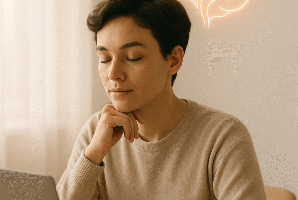 person experiencing online therapy session